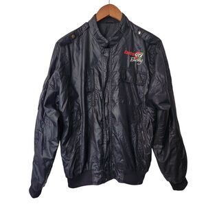 Vintage MVP Castrol GTX Racing Black Nylon Full Zip Nascar Jacket Size M*